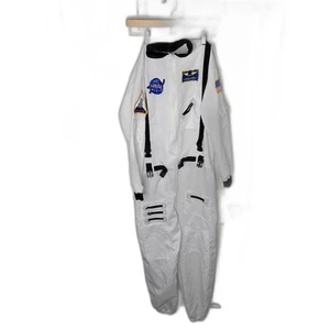 NASA Astronaut Costume White Jumpsuit Adult Large Chest 22" Inseam 30" - Picture 1 of 12