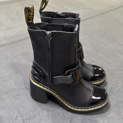 New Dr. Martens Gaya 10i Women’s Size 7 Strap Black Patent Leather Heeled Boots - Image 1 of 4