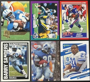 Lote de 6 tarjetas de fútbol americano Barry Sanders HOF Detroit Lions Excalibur, Pinnacle y más - Imagen 1 de 7