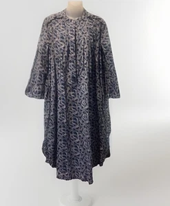 RARE Bete Cotton Blue/Purple Ribbon Print Muu Muu Dress~Sz. 18~No Bete Bttns - Picture 1 of 8