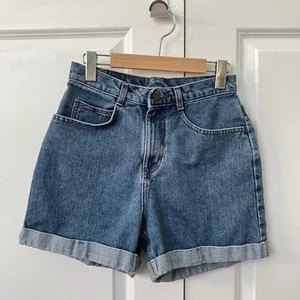 Vintage Riders by Lee Jean Shorts Womens Blue Denim 90s Y2K Rolled Hem Festival - Picture 1 of 9