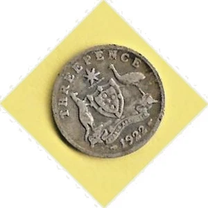 AUSTRALIA - 1922 KING GEORGE V THREEPENCE, 3d (UNDER SILVER VALUE) - Picture 1 of 2