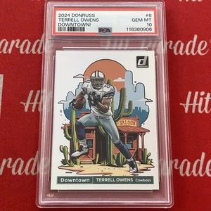 2024 Panini Donruss Downtown! Terrell Owens #8 PSA 10 Gem Mint Dallas Cowboy - Bild 1 von 2