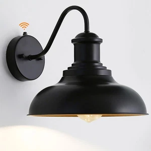 Dusk to Dawn Außenbeleuchtung, 12" Durchmesser große schwarze Scheunenleuchten mit Goos... - Bild 1 von 7