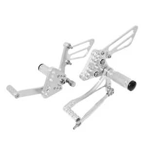 Silver Adjustable Rearset Footrests Footpeg For SUZUKI GSXR 1000 2005-2006 41G00 - Foto 1 di 8