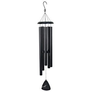 127cm Long Black Metal Column Harmonious Wind chime beautiful zen feng shui - Picture 1 of 1