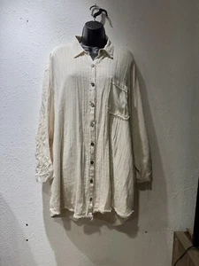 Camicetta Free People 100% cotone avorio manica 3/4 taglia M boho - Foto 1 di 7