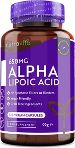 Acido Alfa Lipoico 650 Mg – 120 Capsule Ad Alto Dosaggio - Adatte a Un’Alimentaz - Foto 1 di 12