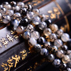 6/8/10mm Natural Black Dragon Veins Agate Onyx Gemstone Round Loose Beads 15Inch
