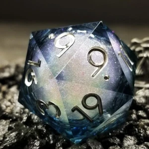 Sage's Winter Souls - 33mm Liquid-Core D20 Sharp Edge Resin Dice | DnD TTRPG - Picture 1 of 7