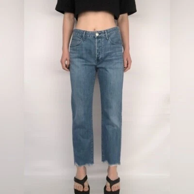 3x1 M4 Distressed Straight Leg Raw Hem Jeans - Image 1 of 4