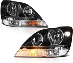 For 1999-2003 Lexus RX300 Black Headlights Headlamps Replacement 99-03 LH+RH - Picture 1 of 5