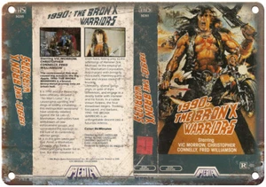 Letrero de metal reproducción arte VHS video casero medios Bronx Warriors 1990 12"x9" V22 - Imagen 1 de 1