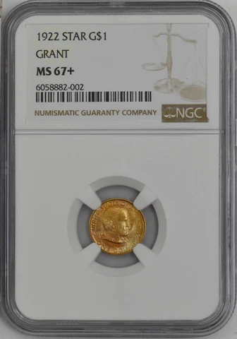 1922 $ Gold Grant Dollar with Star MS67+ NGC 945141-21 Cover