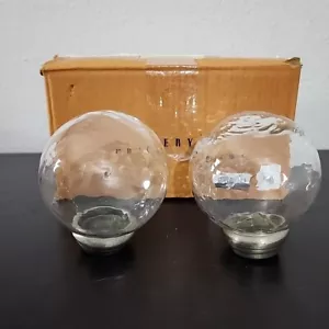 Pottery Barn Vintage Glass Ball Finials Clear Set Antique Black Rod Large 1.25" - Picture 1 of 13