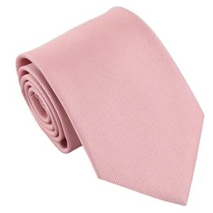 Corbata clásica estilo moderno formal de sarga lisa rosa polvorienta para hombre de DQT - Imagen 1 de 3