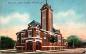 Postcard Walnut Street Baptis Church Waterloo Iowa IA - Picture 1 of 2