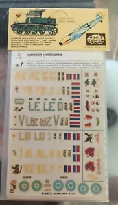 Vintage MODEL POWER Curtiss P-40 Kitty hawk Hurricane AIRCRAFT DECALS Italy - Picture 1 of 6