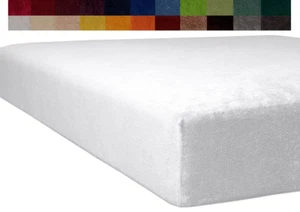 2 x Sábanas ajustables de algodón Stretch Terry en tamaño cama King blanco - Imagen 1 de 1