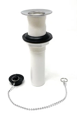 MADOL 1-1/4 in. x 6 in. Stainless Steel Covered Sink Drain with Tailpiece and Stopper