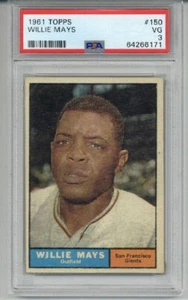 1961 TOPPS #150 WILLIE MAYS CARD GIANTS PSA 3 NICELY CENTERED BEAUTY NEW LABEL - Picture 1 of 2