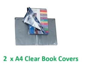 2 x Rexel Nyrex Twin Wallet Clear Durable A4 Book Map Vinyl Covers 64C001 - Picture 1 of 1