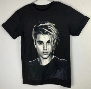 Justin Bieber Tour Camicia Nera Manica Corta Uomo S Small NUOVA - Foto 1 di 5