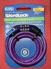 Wordlock Combination Flexible Steel Purple Cable Bike Lock 4ft 6mm New