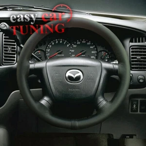 Für Mazda Tribute 2000-2007 schwarz Echtleder Lenkradabdeckung - Bild 1 von 6