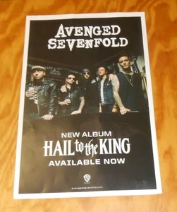 Póster promocional de 2 caras Avenged Sevenfold Hail to the King 2013 11x17 - Imagen 1 de 2