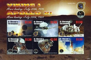 ST.VINCENT 2006 SPACE /APOLLO 11 & VIKING M/S SC#3525 MNH CV$6.75 ASTRONOMY - Picture 1 of 1