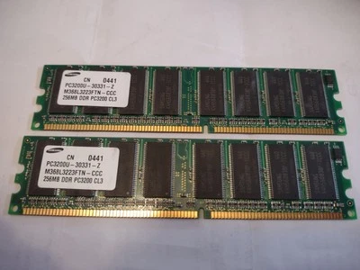 512MB (2x256MB), 184-pin, DDR-400MHz, PC3200U, 2.5V, CL3, unbuffered - Image 1 of 3