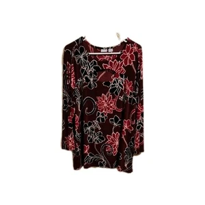 Chicos Travelers Floral Print Blouse Tops Size 20/22 Read** - Picture 1 of 6