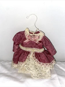 Vintage Victoriano Rosa Vestido Percha Ropa Adorno Navidad - Imagen 1 de 9