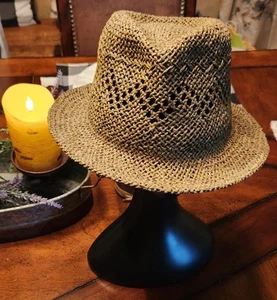 Levy's Brown Paper Woven Men's Brown Fedora / Hat - S / M - Picture 1 of 6