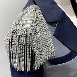 Brooch Rhinestone Shoulder Board Epaulets Theatre Armband Suit - Picture 1 of 12
