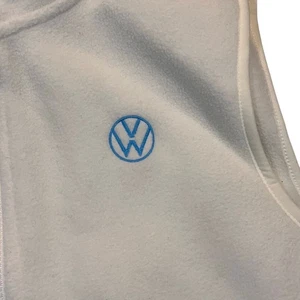 Volkswagen employee Women Medium Cream Logo Fleece VW Full Zip Vest Jacket - Picture 1 of 8
