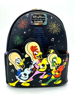 Disney Parks Three Caballeros Loungefly Backpack Mexico Fireworks - NEW - Image 1 of 3