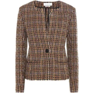 BLAZER TWEED MULTICOLOR ISABEL MARANT ETOILE MEZCLA LANA CUADROS-42 - Imagen 1 de 13