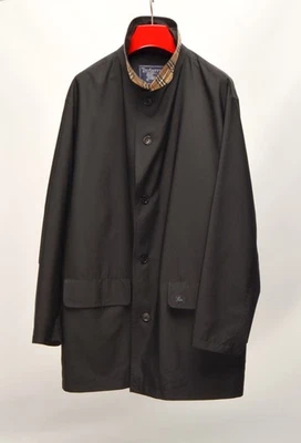 Men's Vintage Burberrys Black Nylon Rain Coat Jacket Size EU 56 R / UK,US 46 R - Imagem 1 de 4
