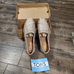 Slide Toms oro rosa uncinetto glitter classici nuova con scatola shlf  - Foto 1 di 7