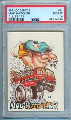 1971 Donruss Odd Rods All Stars MAD HATCHER Trading Card RARE #54 PSA 6 - Image 1 of 2