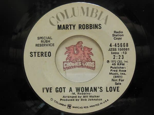 Promo! Marty Robbins – I've Got A Woman's Love / Mono, 45 RPM EX (13N) - Picture 1 of 2