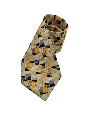 Mens ERMENEGILDO ZEGNA Tie 100% Silk ITALY Chess Knight 59" x 4" Ivory Horse - Image 1 of 4