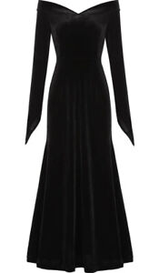 Addams Family Morticia Oumbivil Black Cosplay Costume Halloween Dress Size 2XL