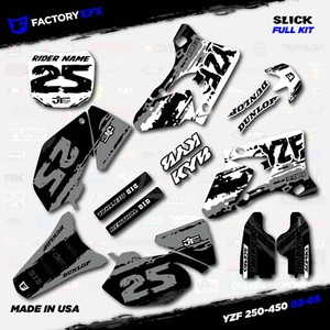 Gray & White Slick Racing Graphic Kit fit Yamaha YZ250F YZ450F 03-05 YZF 250 450 - Bild 1 von 5
