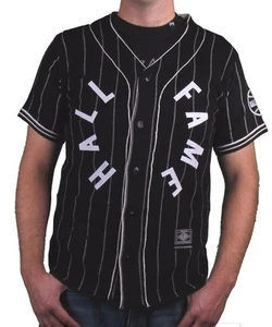 Hall Of Fame schwarz House Of Fame Wollmischung Strick Knopfleiste Baseball Trikot Shirt - Bild 1 von 3
