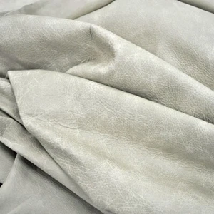 Cream Beige Leather Hide Upholstery Whole Full Cow Hide 50 Square Ft Distressed - Picture 1 of 4