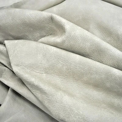 Cream Beige Leather Hide Upholstery Whole Full Cow Hide 50 Square Ft Distressed - Image 1 of 4