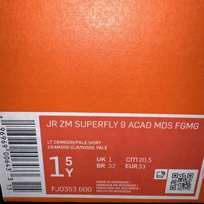 Botines de fútbol para jóvenes Nike Jr Superfly 9 Academy Mercurial Dream Speed nuevos - 1,5 años Foto 1 de 4